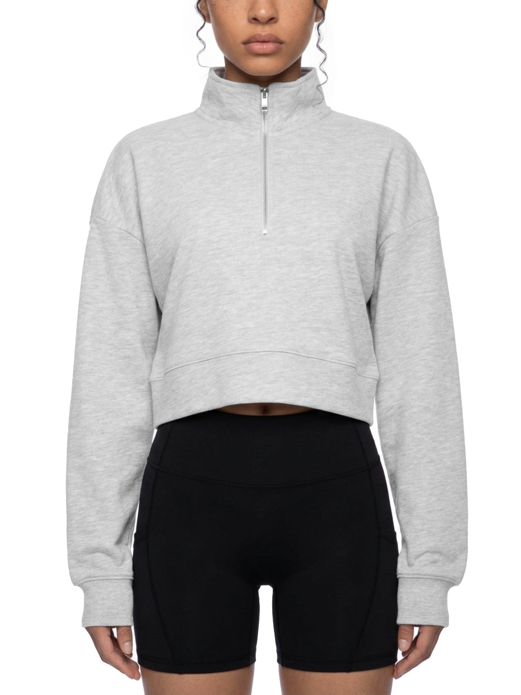 QuarterZip,Sweatshirt,Crop