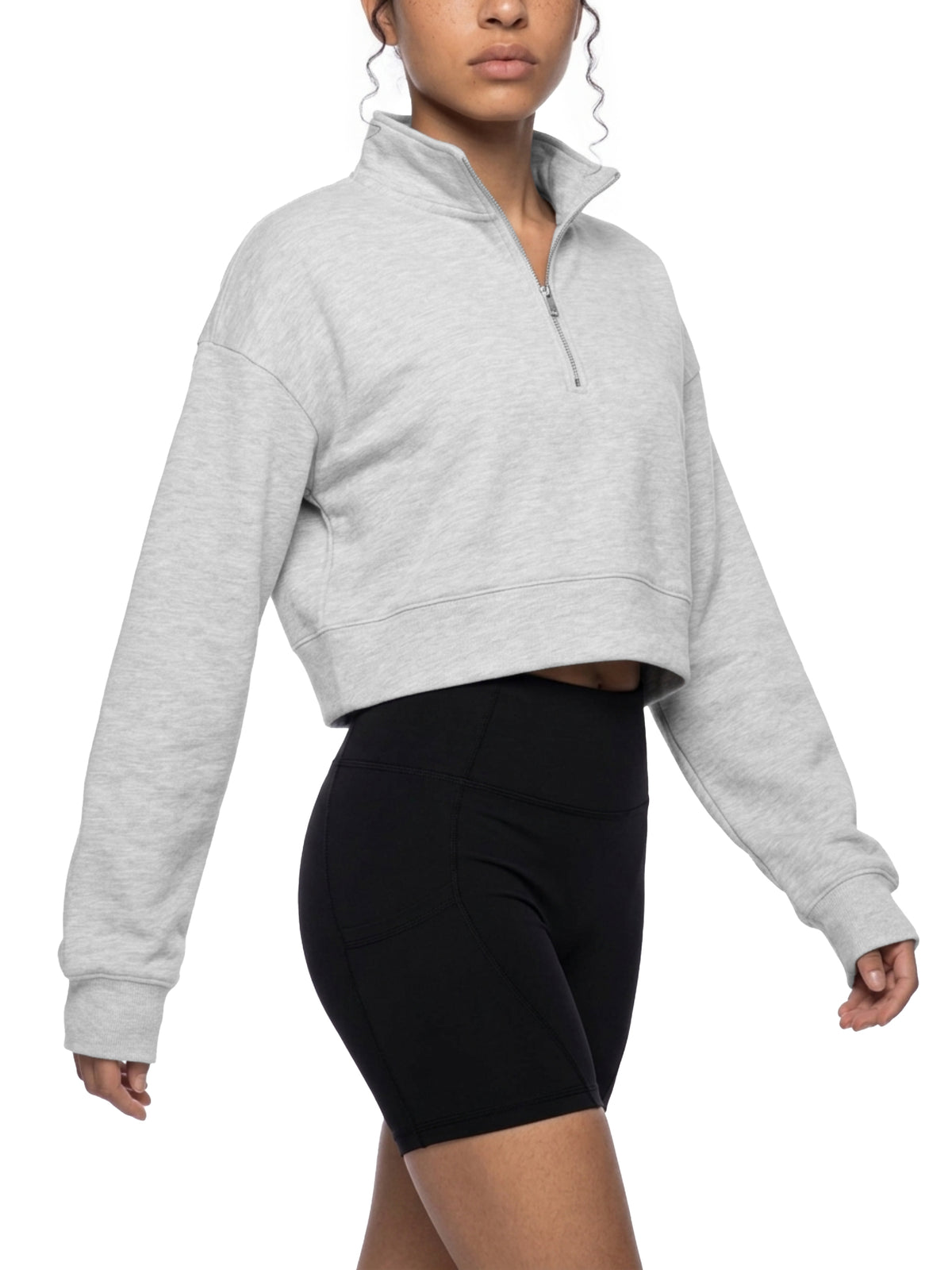 QuarterZip,Sweatshirt,Crop